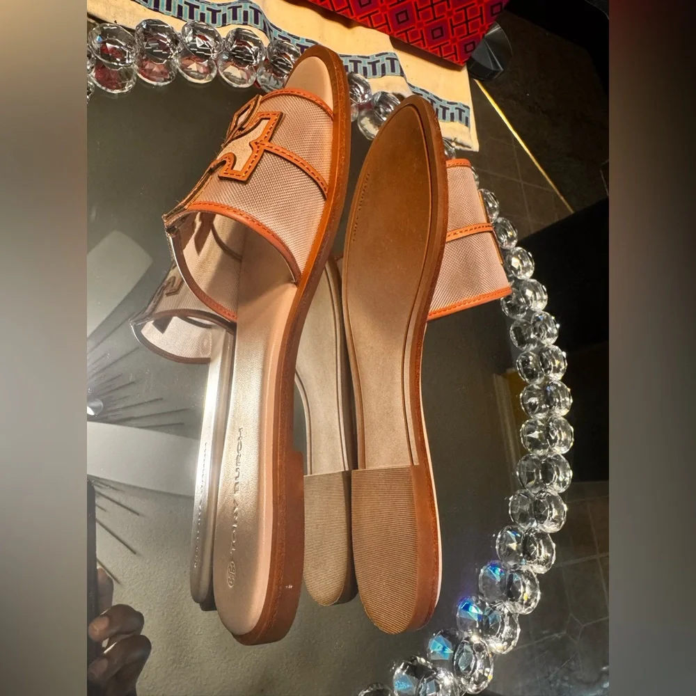 Tory Burch Women's Pink Ines Slide Sandals. Size 7
